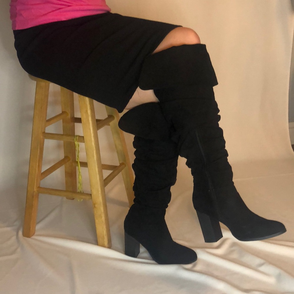 Bamboo Black Lonng Boots Size 10 - Picture 4 of 7